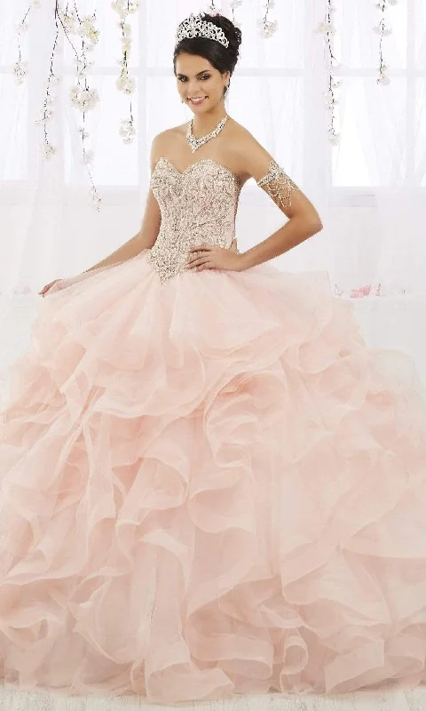 Quinceanera Collection - 26911 Beaded Strapless Ruffled Ballgown